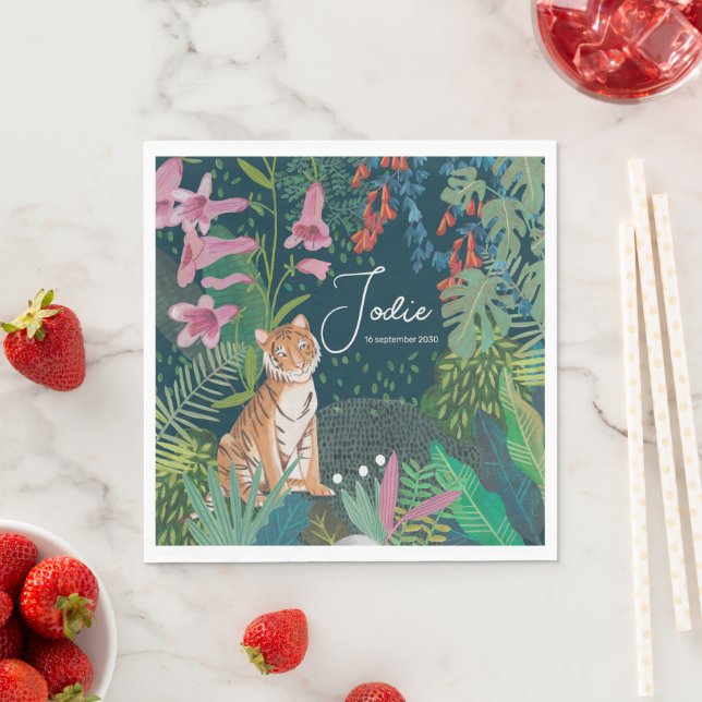 Cute Tiger Jungle New Baby Shower    Napkins (Insitu)