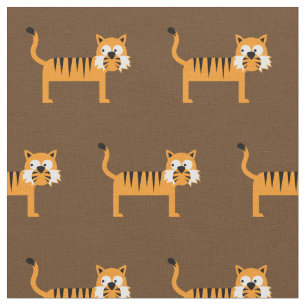 Cute Tiger Kid Baby Nursery Brown Cat Fabric