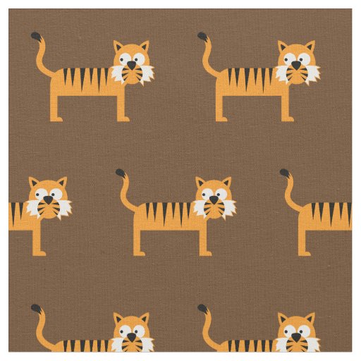 Cute Tiger Kid Baby Nursery Brown Cat Fabric