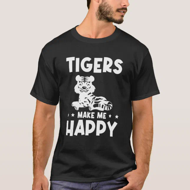  Kids Tiger Lover Tigers Make Me Happy T-Shirt