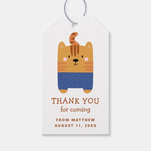 Cute tiger Kids zoo safari birthday thank you Gift Tags