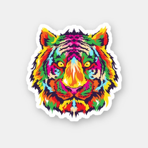 Cute Tiger Lover Pop Art Animal Tigers Wildlife P Sticker