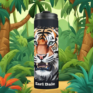 Cute tiger lovers add name thermal tumbler