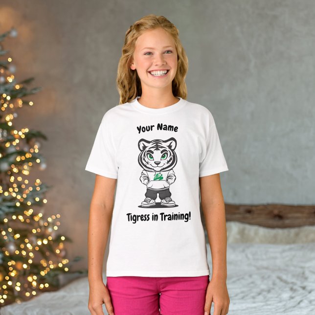 Cute Tiger Mascot – Personalized Kids Training T-Shirt (Creator Uploaded)