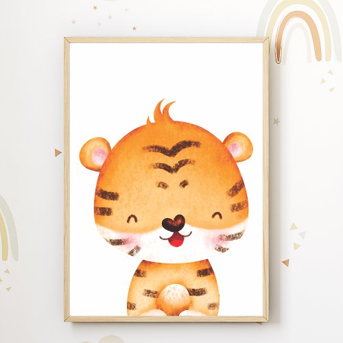 Cute Tiger Nursery Poster Kids Room Decor