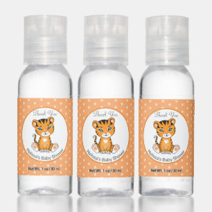 Cute Tiger on Star Pattern Thank You Baby Shower Hand Sanitizer