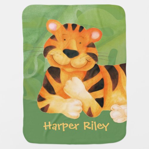 Cute Tiger painting name custom blanket