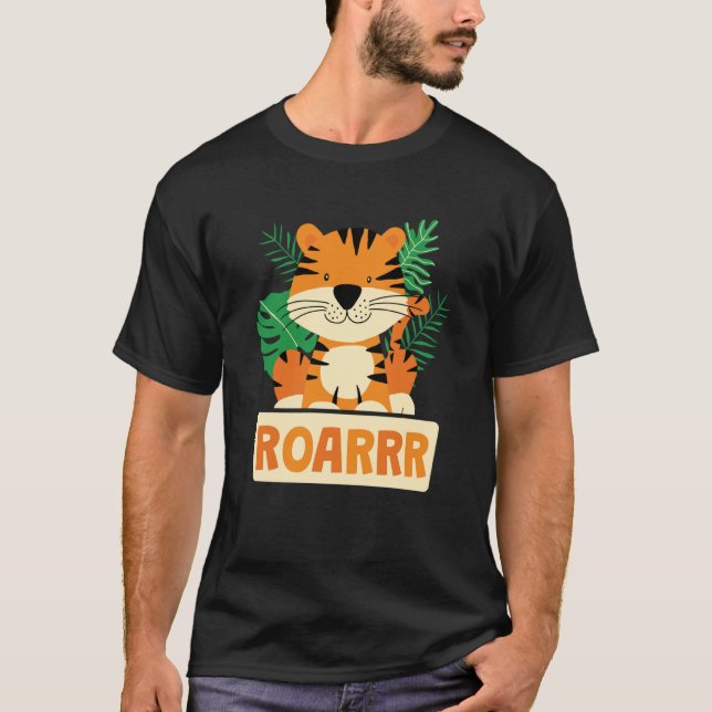 Cute Tiger Roarrr Girl Boys Tiger Cat Animal Frien T-Shirt (Front)