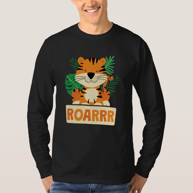 Cute Tiger Roarrr Girl Boys Tiger Cat Animal Frien T-Shirt (Front)