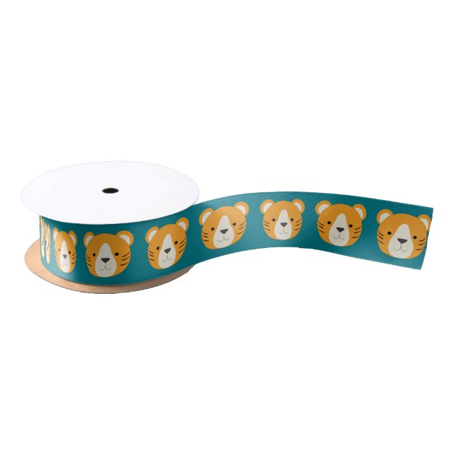 Cute Tiger Satin Ribbon (Spool)
