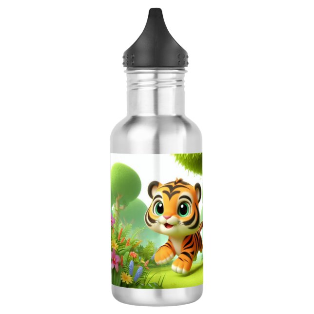 Cute Tiger Stainless Steel Water Bottle (Left)