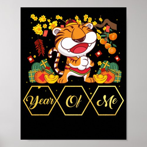 Cute Tiger Vietnamese New Year 2022 Year Of Me Poster