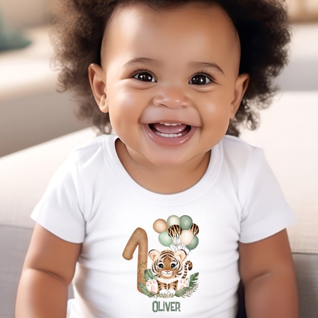 Cute Tiger Wild One 1st Birthday Boy T-shirt (Cute Tiger Wild One 1st Birthday Boy T-shirt)
