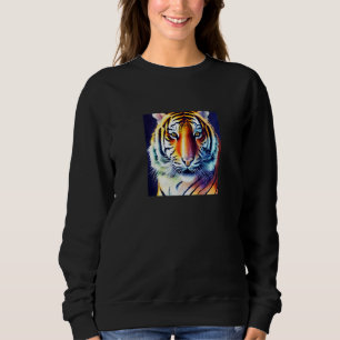 Cute Tiger Wild Wildlife Artistic Watercolour 1 Sweatshirt