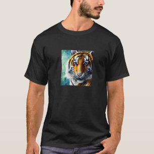Cute Tiger Wild Wildlife Artistic Watercolour 5 T-Shirt