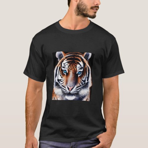 Cute Tiger Wild Wildlife Artistic Watercolour 8  T_Shirt
