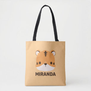 Cute Tiger with Personalized Nam Tote Bag