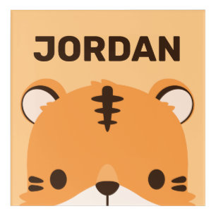 Cute Tiger with Personalized Name Acrylic Print