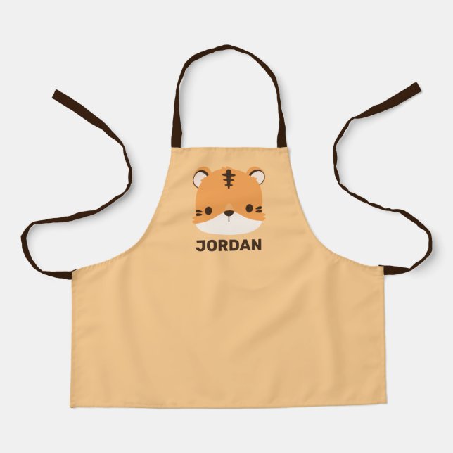 Cute Tiger with Personalized Name Apron (Front)