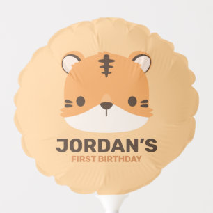 Cute Tiger with Personalized Name Balloon