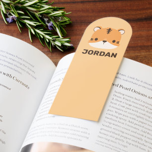 Cute Tiger with Personalized Name Bookmarks