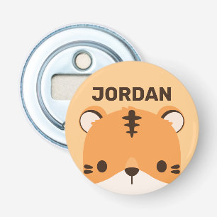Cute Tiger with Personalized Name Bottle Opener
