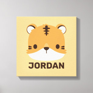 Cute Tiger with Personalized Name Canvas Print