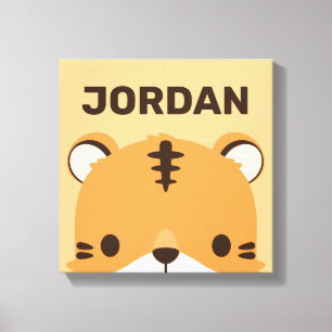 Cute Tiger with Personalized Name Canvas Print