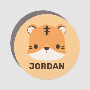 Cute Tiger with Personalized Name Car Magnet