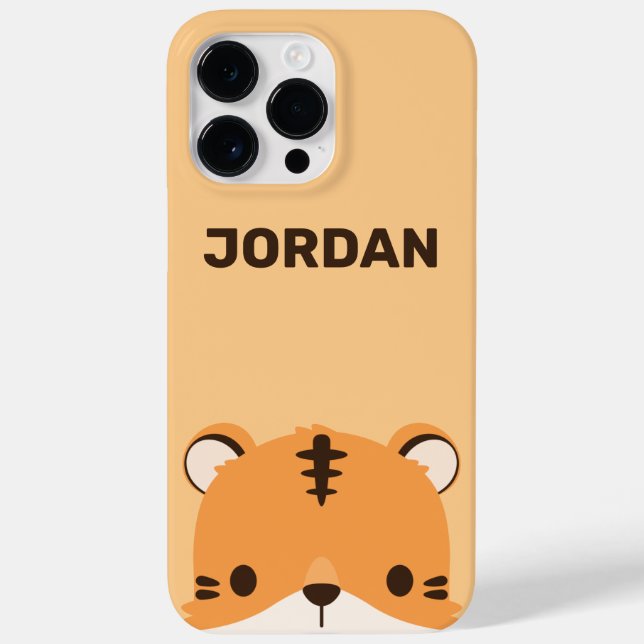Cute Tiger with Personalized Name Case-Mate iPhone Case (Back)