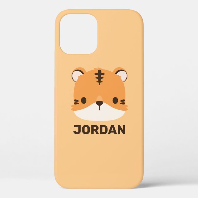 Cute Tiger with Personalized Name Case-Mate iPhone Case (Back)