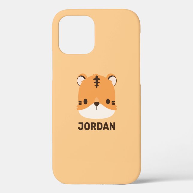Cute Tiger with Personalized Name Case-Mate iPhone Case (Back)