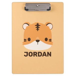 Cute Tiger with Personalized Name Clipboard