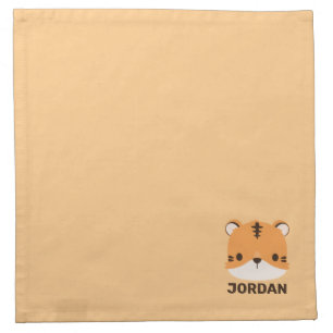 Cute Tiger with Personalized Name Cloth Napkin