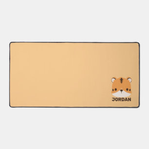 Cute Tiger with Personalized Name Desk Mat