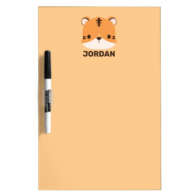 Cute Tiger with Personalized Name  Dry Erase Board (Front)