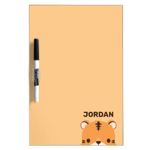 Cute Tiger with Personalized Name Dry Erase Board