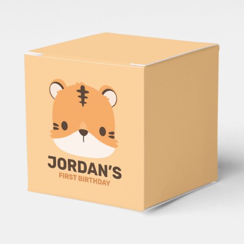 Cute Tiger with Personalized Name Favor Boxes