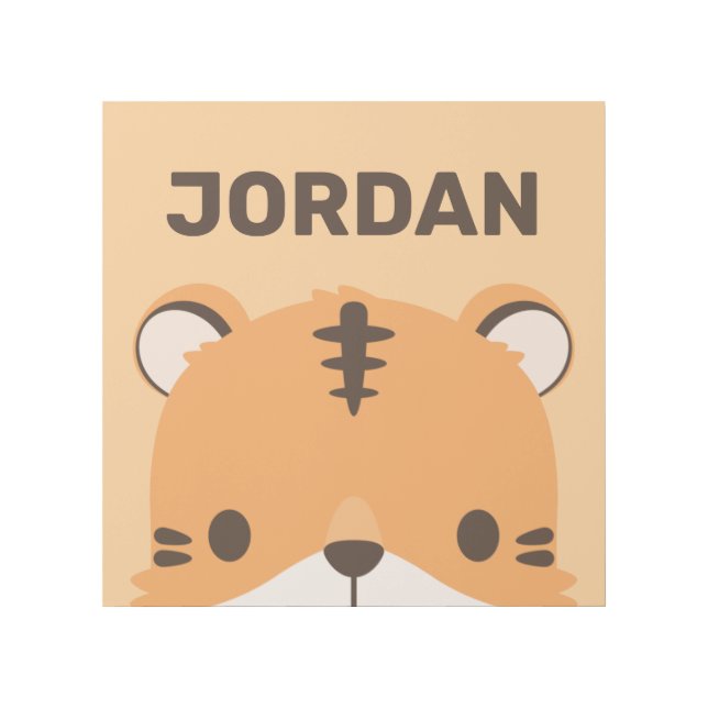 Cute Tiger with Personalized Name Gallery Wrap (Front)