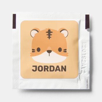 Cute Tiger With Personalized Name Hand Sanitizer Packet by chingchingstudio at Zazzle