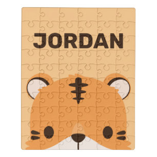 Cute Tiger with Personalized Name Jigsaw Puzzle