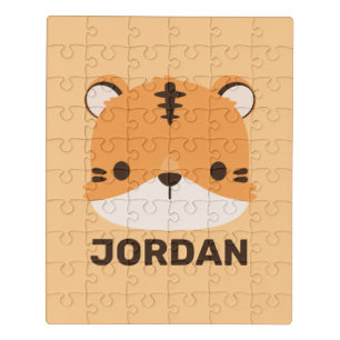 Cute Tiger with Personalized Name Jigsaw Puzzle
