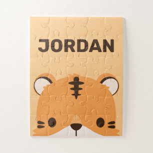 Cute Tiger with Personalized Name Jigsaw Puzzle