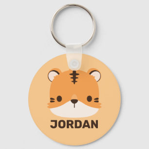 Cute Tiger with Personalized Name Keychain