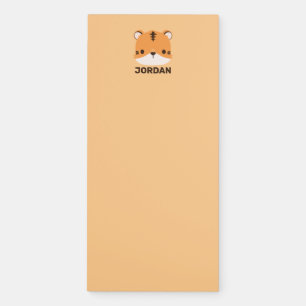 Cute Tiger with Personalized Name Magnetic Notepad