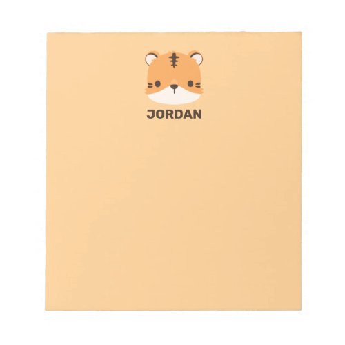 Cute Tiger with Personalized Name Notepad
