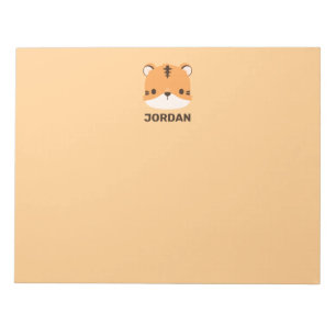 Cute Tiger with Personalized Name Notepad
