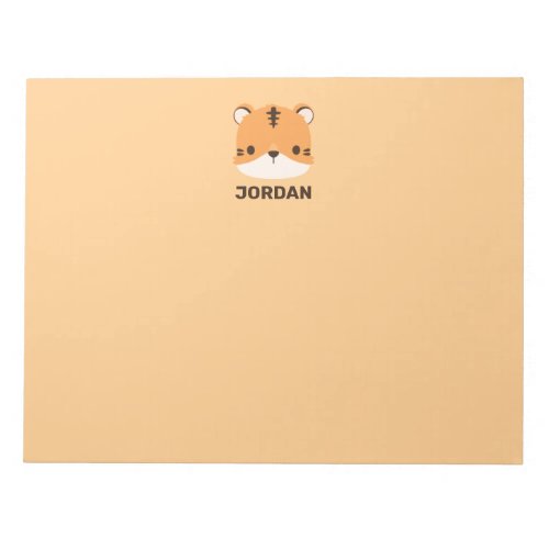 Cute Tiger with Personalized Name Notepad