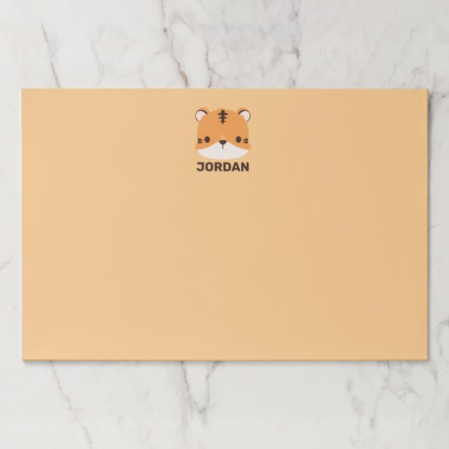 Cute Tiger with Personalized Name Paper Pad (Front)