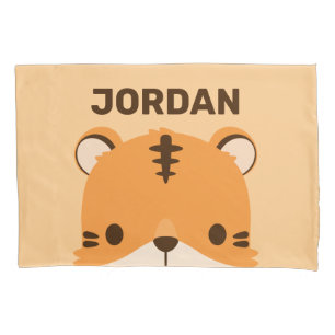 Cute Tiger with Personalized Name Pillow Case